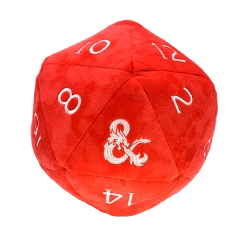 D20 Jumbo Plush Die D&D Red and White